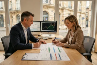 Courtier en crédit immobilier dans l'Oise conseillant un couple sur leur projet d'achat immobilier