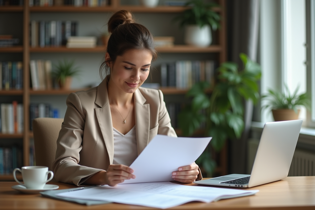 Femme d affaires en réunion de travail dans un bureau moderne