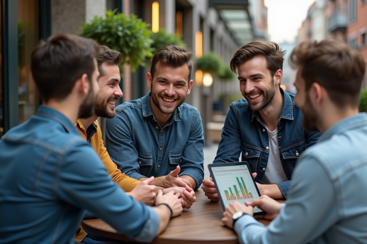 Groupe de jeunes discutant autour d