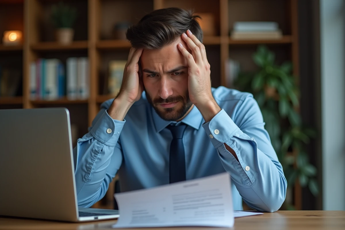 Homme d'affaires pensif dans un bureau moderne