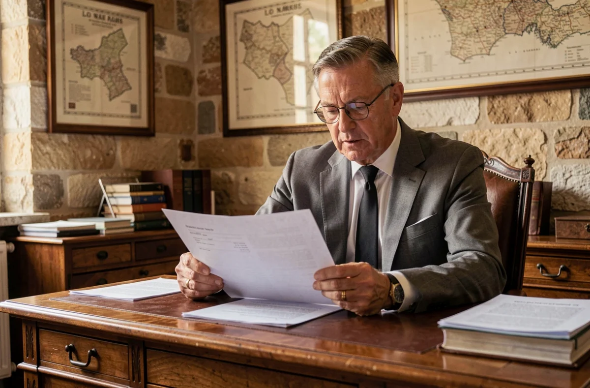 Jean Chomette, courtier en assurance expérimenté, dans son bureau traditionnel de la Loire