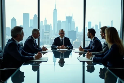 Groupe de leaders d'affaires internationaux en r&eacute;union